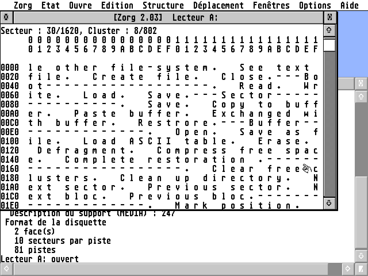Ze ORGanizer (ZORG) atari screenshot